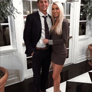 Bebe cocktail dress with embellished cuffs